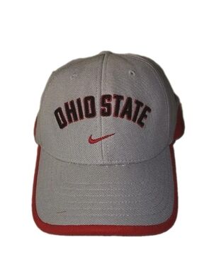 Nike Dri Fit Ohio State Buckeyes Embroidered Hat Universal Fit Gray And Red